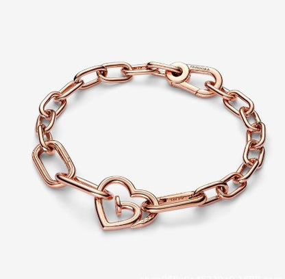 Simple Style Commute U Shape Oval Heart Shape Copper Plating Inlay Zircon Silver Plated Bracelets