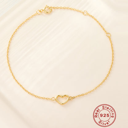 Lady Heart Shape Sterling Silver Plating 18k Gold Plated White Gold Plated Bracelets