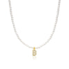 Basic Simple Style Letter Gold Plated Zircon Imitation Pearl Wholesale Pendant Necklace