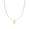 Basic Simple Style Letter Gold Plated Zircon Imitation Pearl Wholesale Pendant Necklace