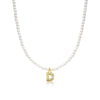 Basic Simple Style Letter Gold Plated Zircon Imitation Pearl Wholesale Pendant Necklace