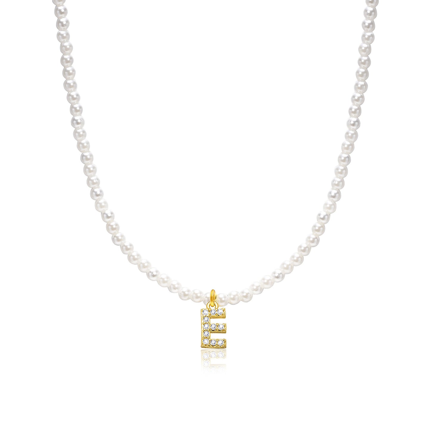 Basic Simple Style Letter Gold Plated Zircon Imitation Pearl Wholesale Pendant Necklace