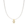 Basic Simple Style Letter Gold Plated Zircon Imitation Pearl Wholesale Pendant Necklace