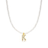 Basic Simple Style Letter Gold Plated Zircon Imitation Pearl Wholesale Pendant Necklace