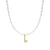 Basic Simple Style Letter Gold Plated Zircon Imitation Pearl Wholesale Pendant Necklace