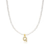 Basic Simple Style Letter Gold Plated Zircon Imitation Pearl Wholesale Pendant Necklace