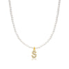 Basic Simple Style Letter Gold Plated Zircon Imitation Pearl Wholesale Pendant Necklace