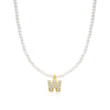 Basic Simple Style Letter Gold Plated Zircon Imitation Pearl Wholesale Pendant Necklace