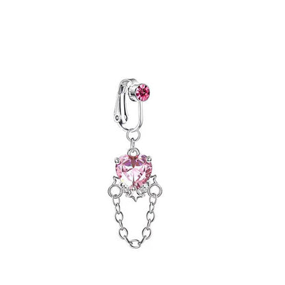 Casual Shiny Letter Heart Shape Butterfly Stainless Steel Inlay Zircon Belly Ring