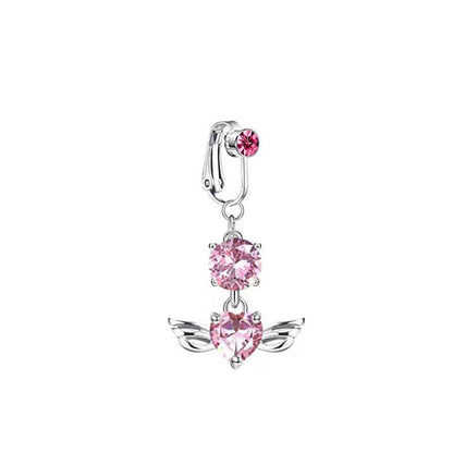 Casual Shiny Letter Heart Shape Butterfly Stainless Steel Inlay Zircon Belly Ring