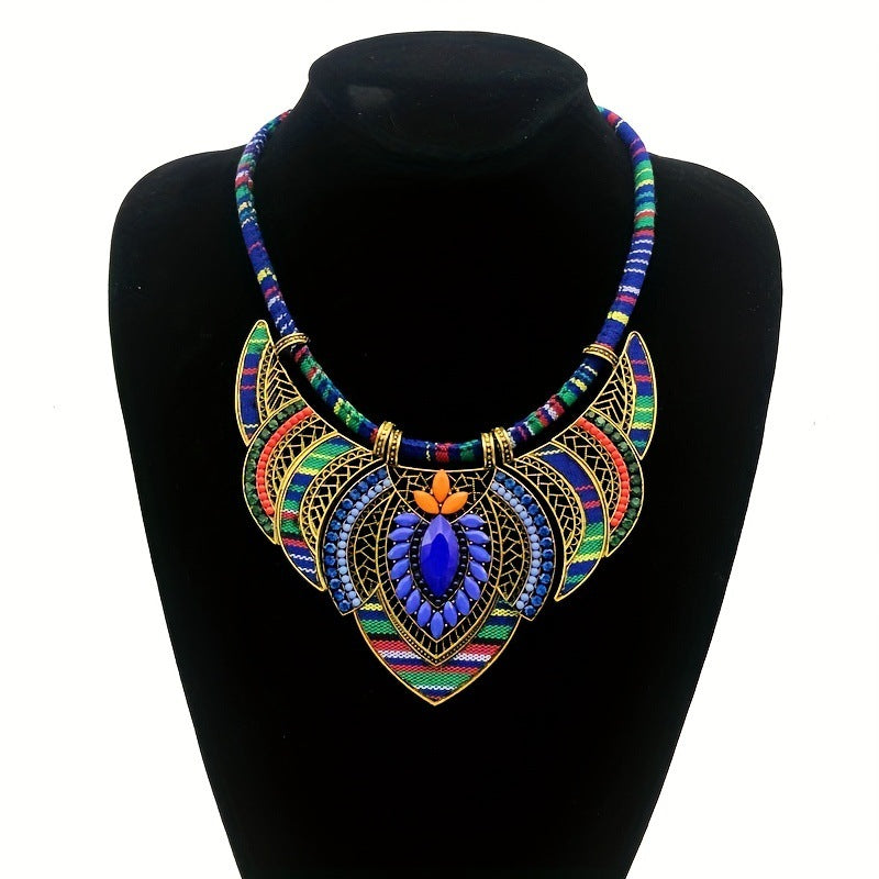 Ethnic Style Bohemian Geometric Alloy Plating Inlay Rhinestones Women's Necklace