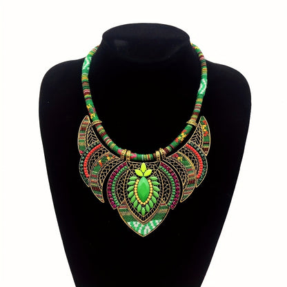 Ethnic Style Bohemian Geometric Alloy Plating Inlay Rhinestones Women's Necklace