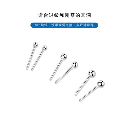 Simple Style Geometric Sterling Silver Plating Ear Studs 1 Pair