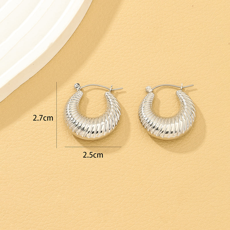 1 Pair Lady Solid Color Irregular Alloy Earrings