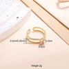 Lady Solid Color Stainless Steel Plating Inlay Zircon 18k Gold Plated Open Rings