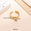 Classic Style Solid Color Stainless Steel Plating Inlay Zircon 18k Gold Plated Open Rings