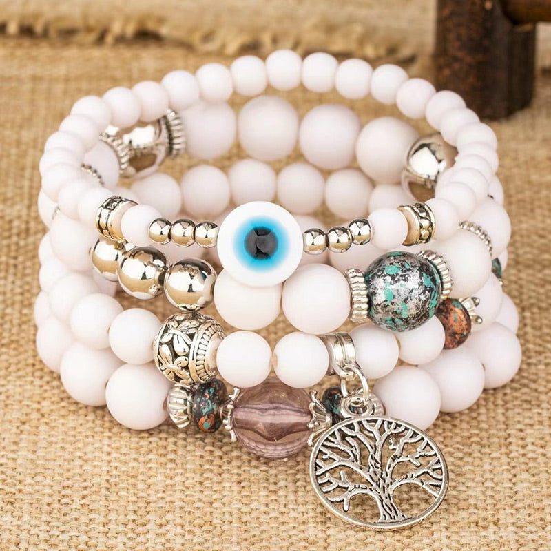 Wholesale Jewelry Retro Round Dull Polish Bead Beaded Bracelets