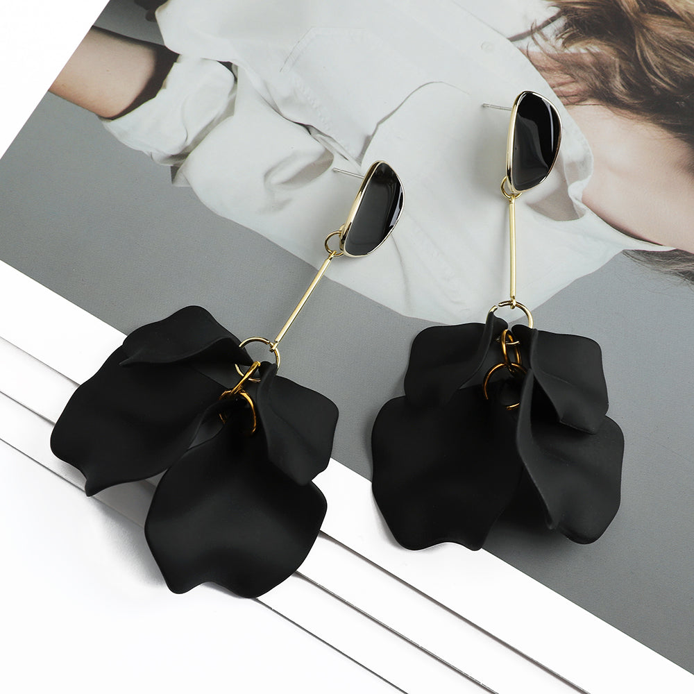 1 Pair Fashion Flower Plating Arylic Drop Earrings