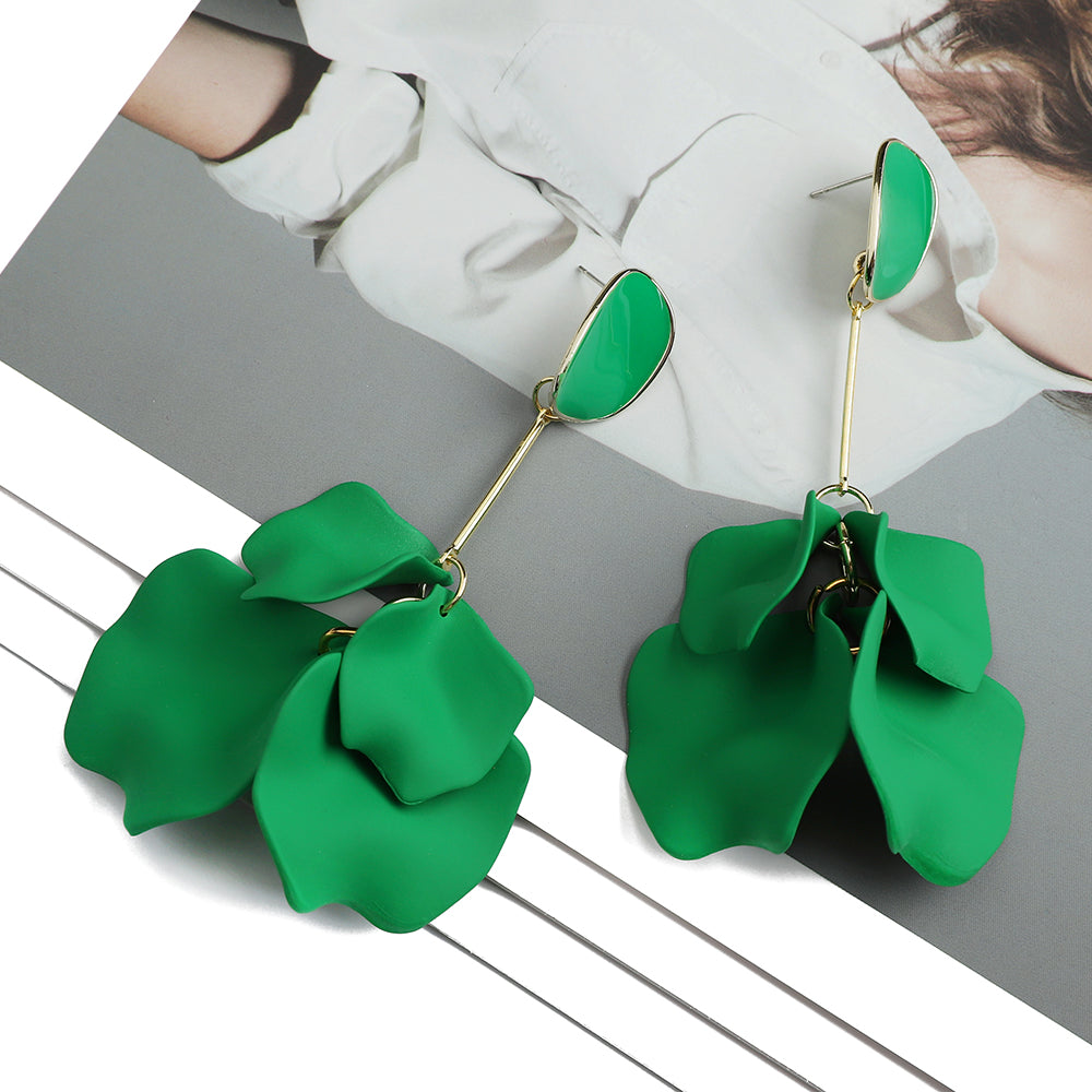 1 Pair Fashion Flower Plating Arylic Drop Earrings