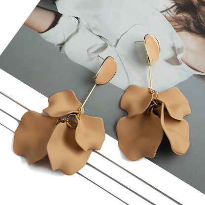 1 Pair Fashion Flower Plating Arylic Drop Earrings