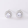 1 Pair Simple Style Round Plating Inlay Copper Zircon White Gold Plated Ear Studs