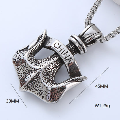 Retro Punk Pistol Heart Shape 304 Stainless Steel No Inlaid Men'S Pendant Necklace