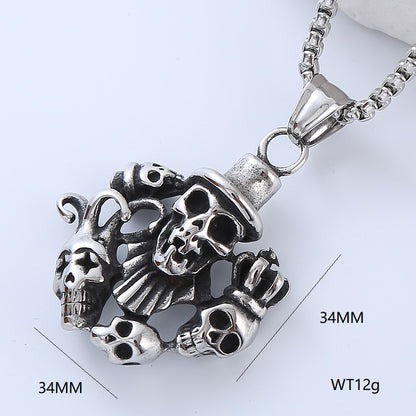 Retro Punk Pistol Heart Shape 304 Stainless Steel No Inlaid Men'S Pendant Necklace