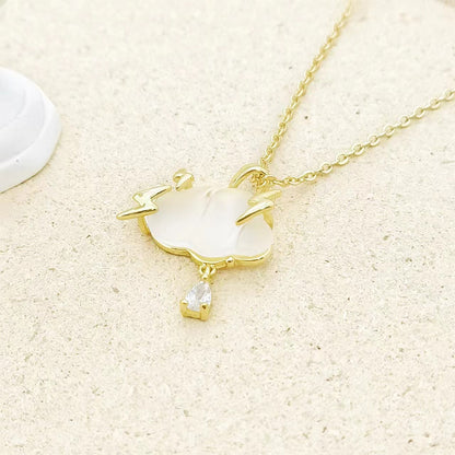 Elegant Simple Style Clouds Rabbit Gourd Titanium Steel Plating Pendant Necklace