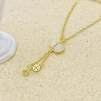 Elegant Simple Style Clouds Rabbit Gourd Titanium Steel Plating Pendant Necklace