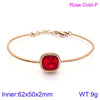 Retro Simple Style Square Titanium Steel Plating Inlay Gem Glass Stone 18k Gold Plated Bracelets