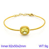 Retro Simple Style Square Titanium Steel Plating Inlay Gem Glass Stone 18k Gold Plated Bracelets