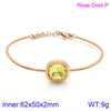 Retro Simple Style Square Titanium Steel Plating Inlay Gem Glass Stone 18k Gold Plated Bracelets