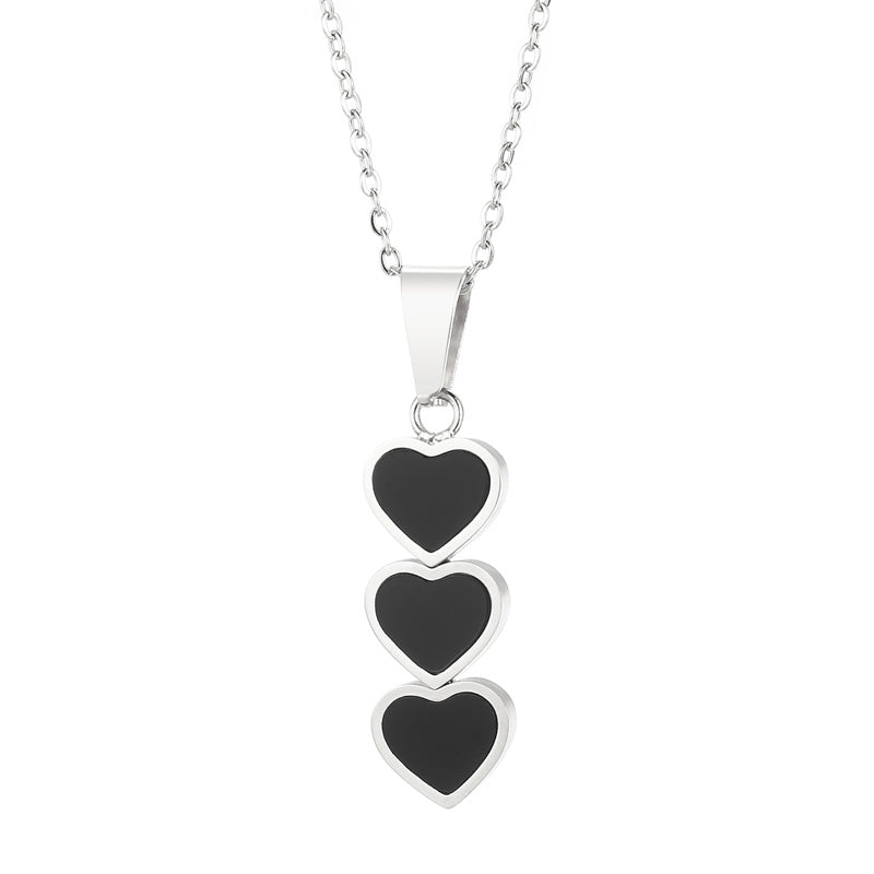 Cute Vacation Heart Shape Titanium Steel Jewelry Set