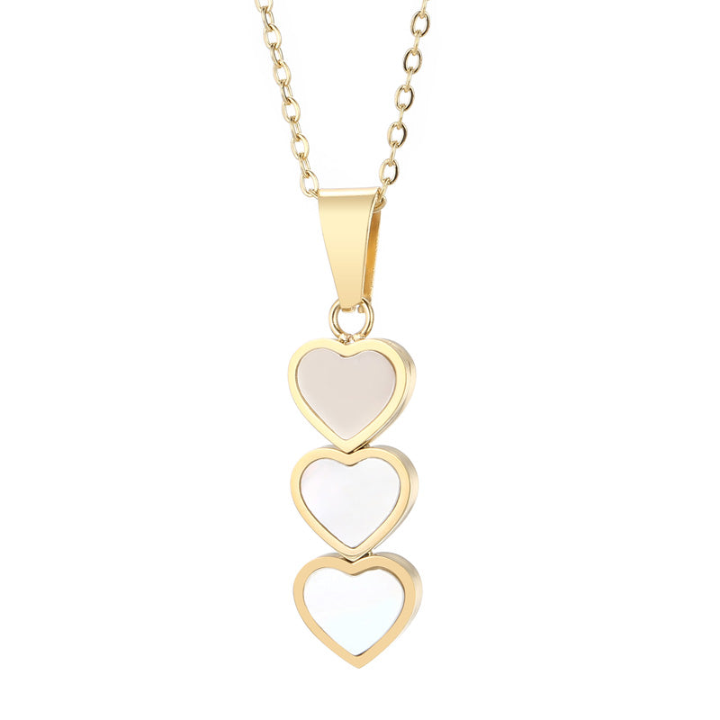 Cute Vacation Heart Shape Titanium Steel Jewelry Set