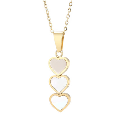 Cute Vacation Heart Shape Titanium Steel Jewelry Set