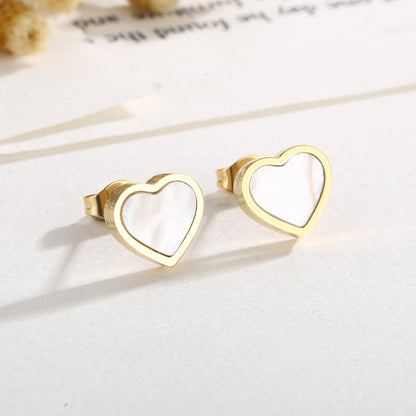 Cute Vacation Heart Shape Titanium Steel Jewelry Set