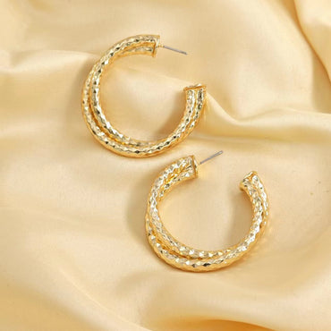 1 Pair Simple Style C Shape Plating Metal Ear Studs