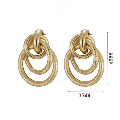 1 Pair Retro Geometric Plating Iron Earrings