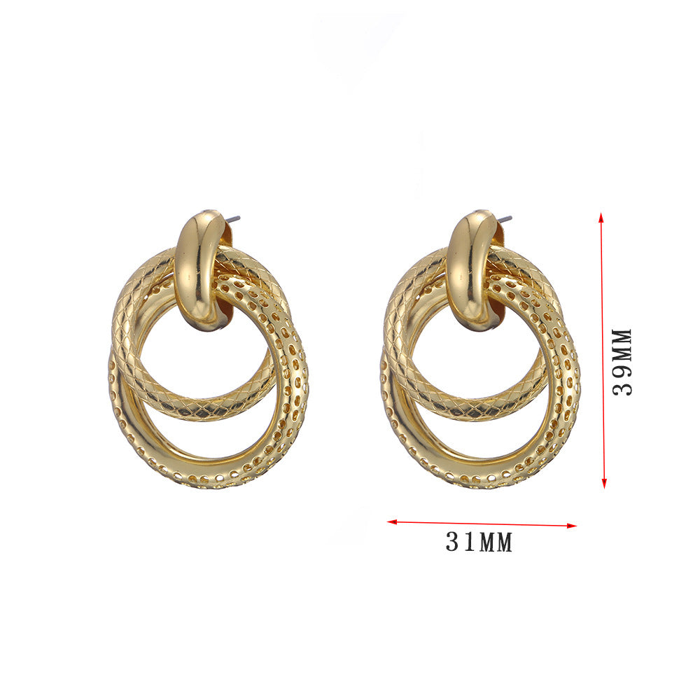 1 Pair Retro Geometric Plating Iron Earrings