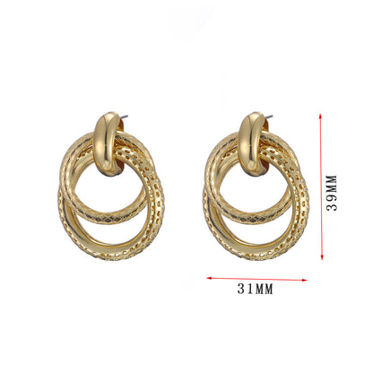 1 Pair Retro Geometric Plating Iron Earrings