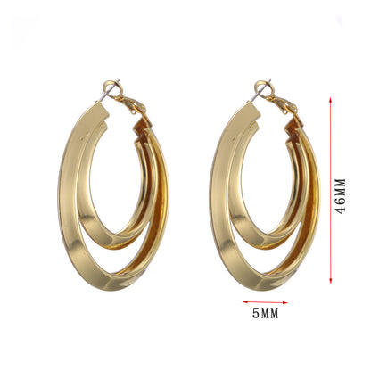 1 Pair Retro Geometric Plating Iron Earrings