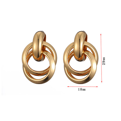 1 Pair Retro Solid Color Plating Metal Ear Studs