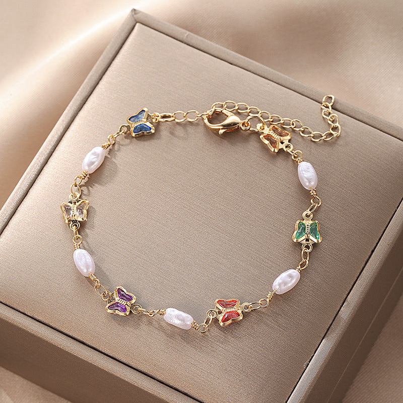 Wholesale Jewelry Casual Simple Style Star Heart Shape Bow Knot Alloy Rhinestones Pearl Plating Inlay Bracelets