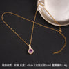 Lady Korean Style Geometric Square Heart Shape Copper Plating Inlay Zircon Pendant Necklace