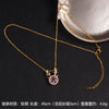 Lady Korean Style Geometric Square Heart Shape Copper Plating Inlay Zircon Pendant Necklace