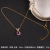 Lady Korean Style Geometric Square Heart Shape Copper Plating Inlay Zircon Pendant Necklace