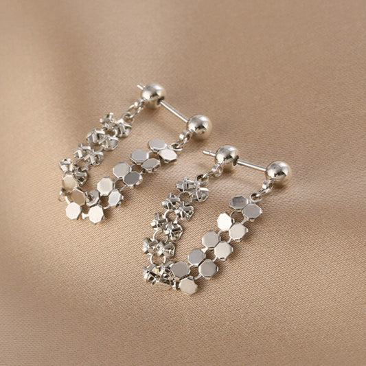 1 Pair Simple Style Solid Color Patchwork Alloy Ear Studs