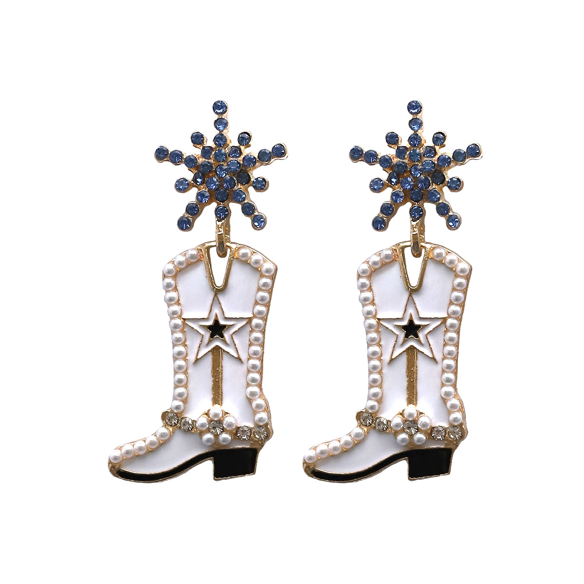 1 Pair Exaggerated Cowboy Style Boots Inlay Alloy Plastic Resin Drop Earrings