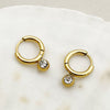 1 Pair Glam Simple Style Solid Color Plating Inlay Stainless Steel Zircon Gold Plated Earrings