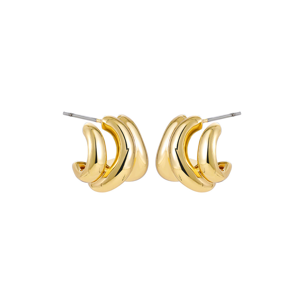 1 Pair Simple Style Solid Color Plating Stainless Steel Gold Plated Ear Studs